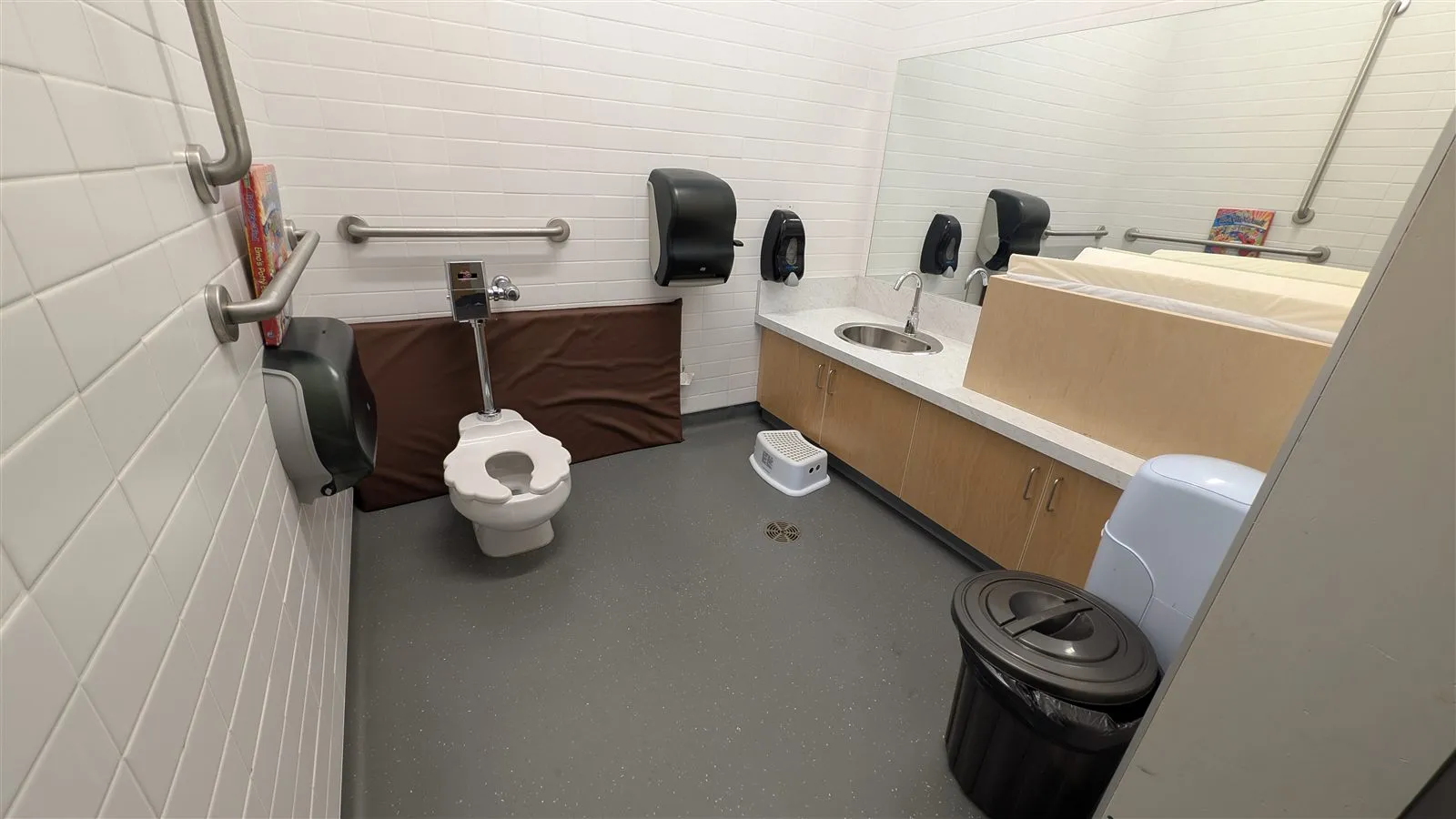 The toddler bathroom in the Caterpillar Room